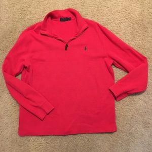 Ralph Lauren 1/4 zip red sweater size L